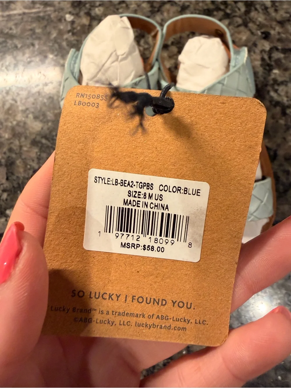 Lucky Brand Woven Strappy Sandals in Light Blue